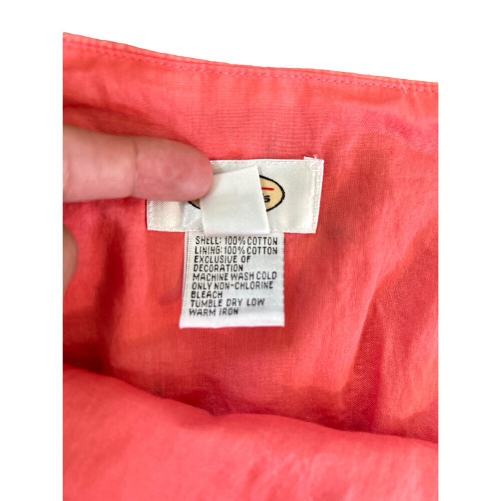 Vintage Talbots Midi Lined Skirt Embroidered Flamingos Peach Size Medium 10 - Picture 7 of 9